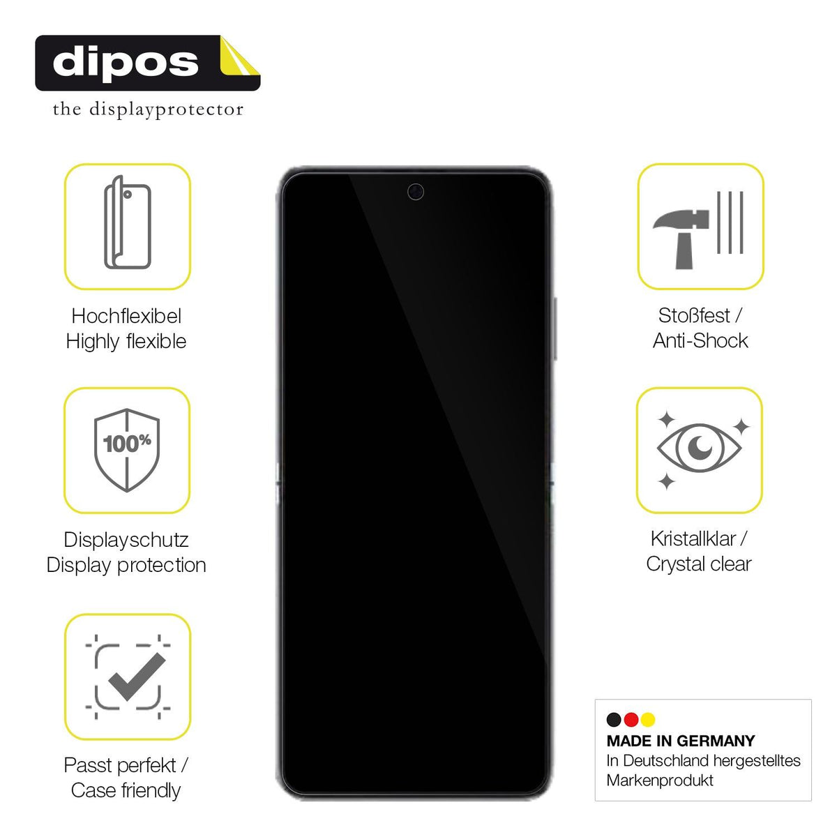 2x 3D Full Cover Schutzfolie für Huawei Pocket 2