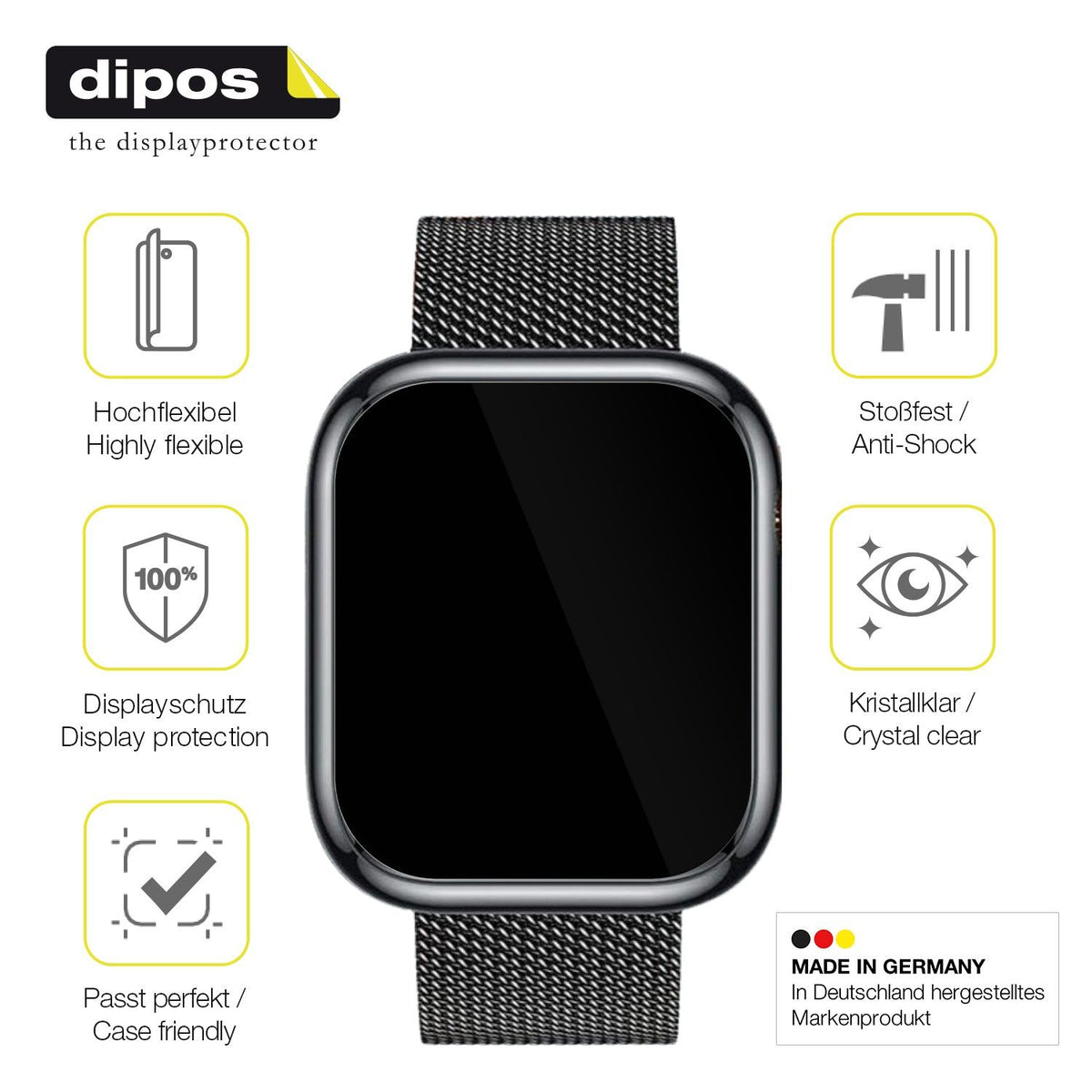 2x 3D Full Cover Schutzfolie für Ruxingx 1.47 Zoll Smartwatch