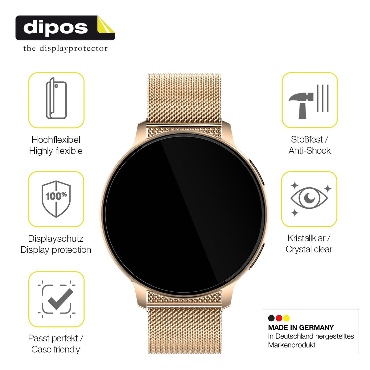 2x 3D Full Cover Schutzfolie für Sloksfil 1.39 Zoll Smartwatch