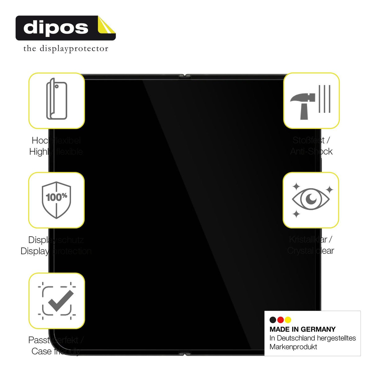 2x 3D Full Cover Schutzfolie für Google Pixel 9 Pro Fold Innenseite