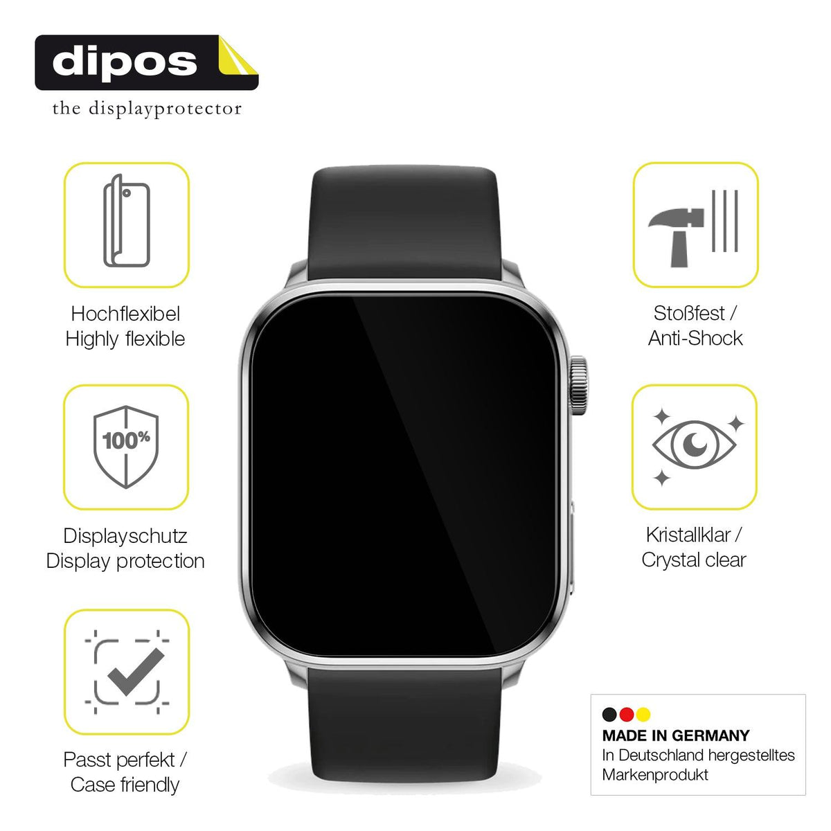 2x 3D Full Cover Schutzfolie für Ice-Watch Smart 3.0 1.78 Zoll