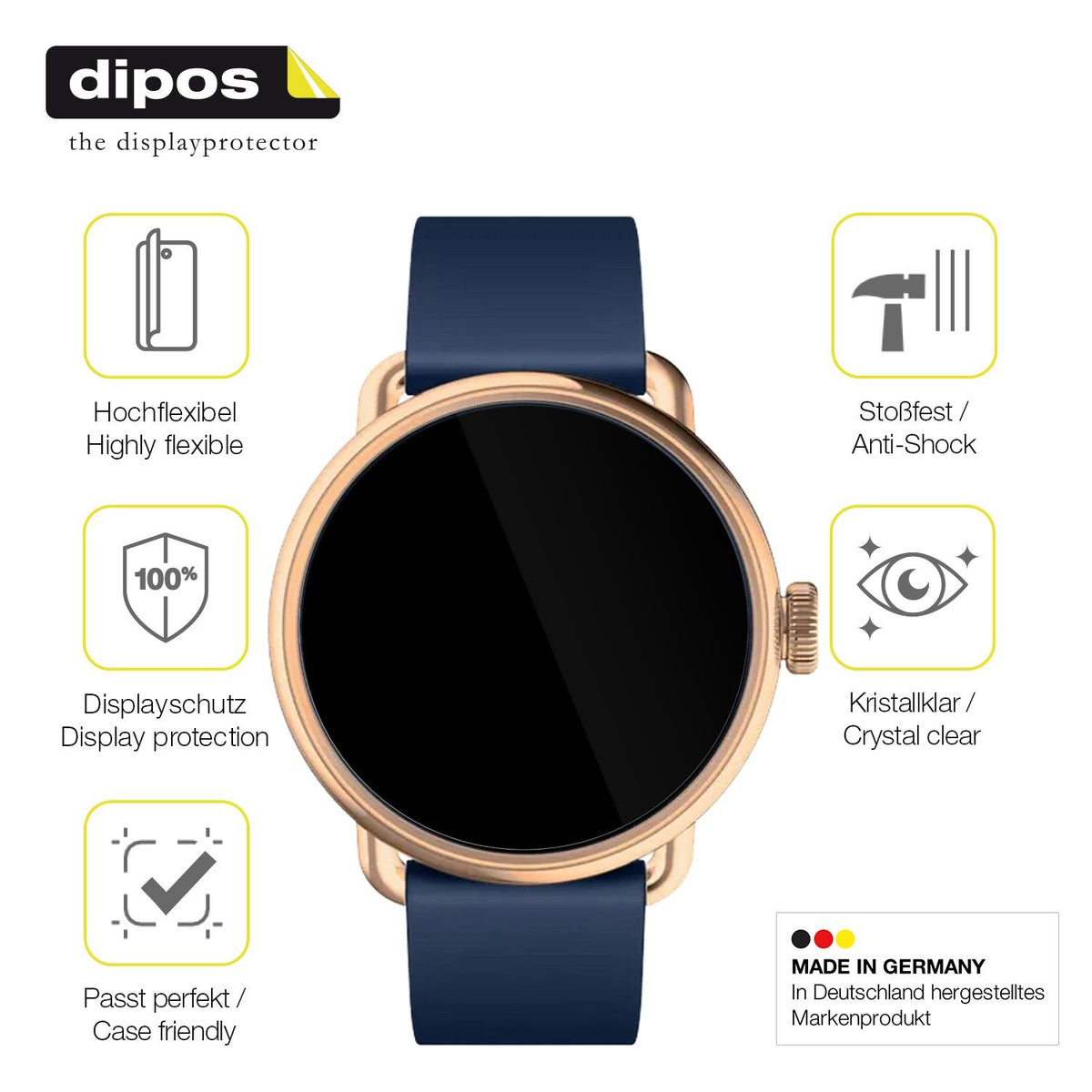 2x 3D Full Cover Schutzfolie für Withings Scanwatch 2 42mm