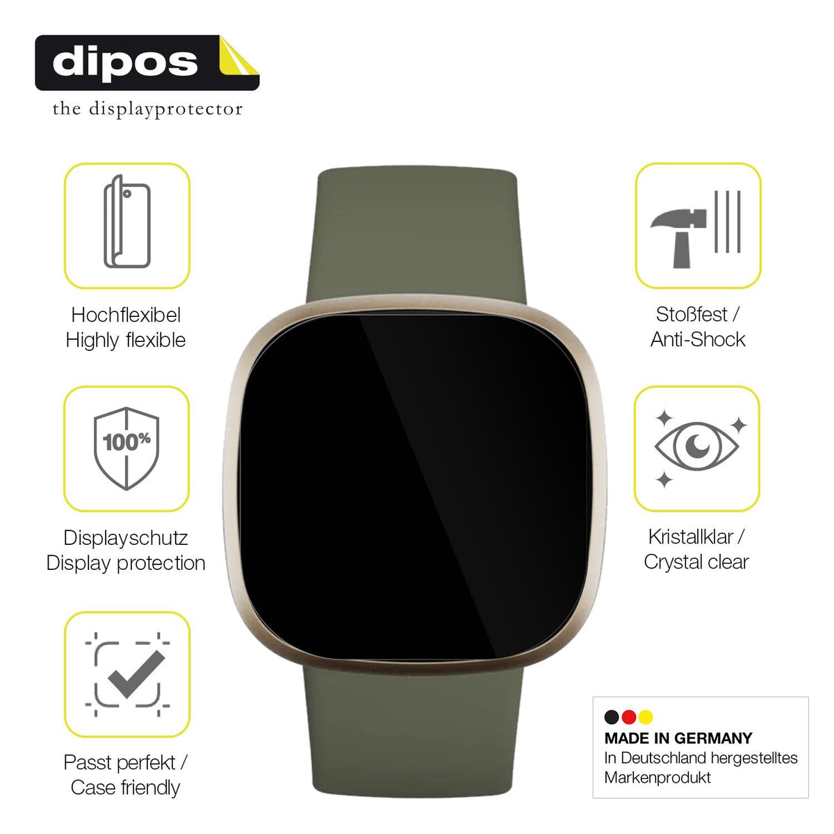 2x 3D Full Cover Schutzfolie für Fitbit Versa 3