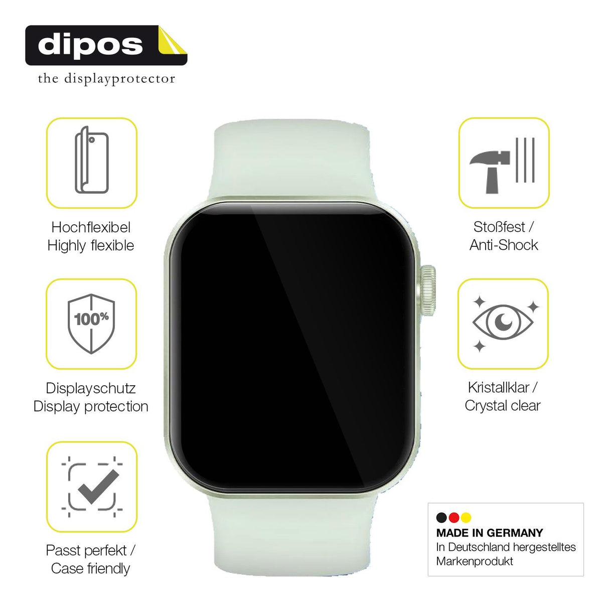 2x 3D Full Cover Schutzfolie für DDXCAW Smartwatch P2 1.83 Zoll