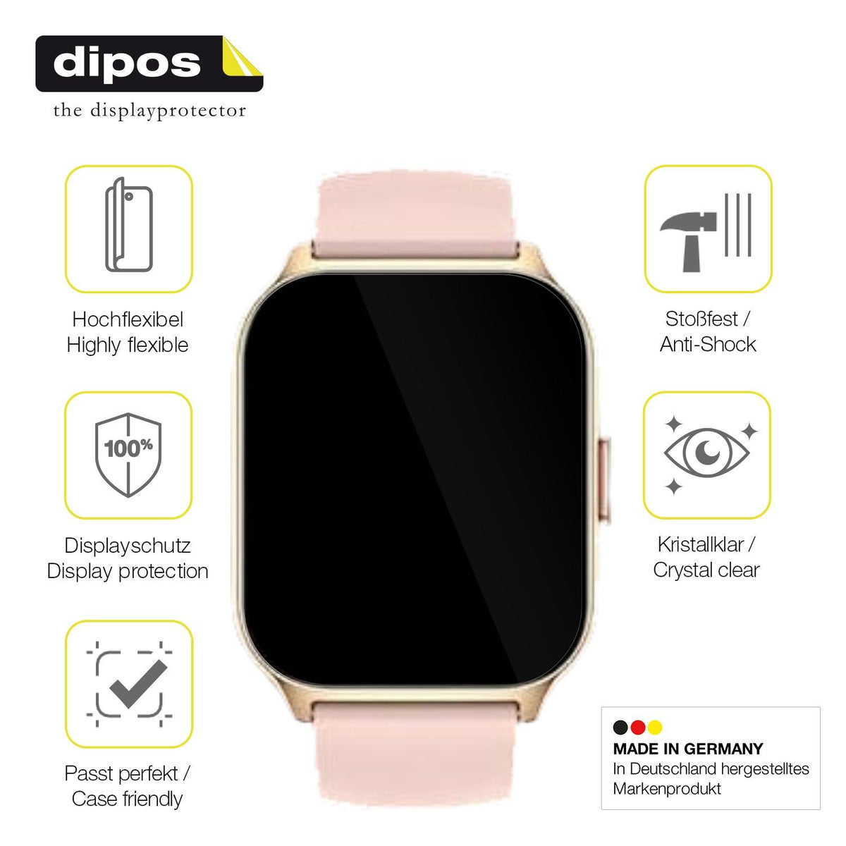 2x 3D Full Cover Schutzfolie für Blackview W10 Smartwatch 1.69 Zoll