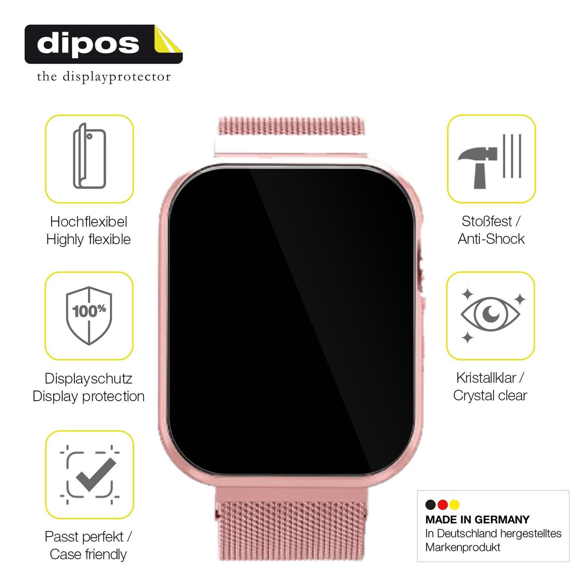 2x 3D Full Cover Schutzfolie für Banlvs Smartwatch 1.83 Zoll