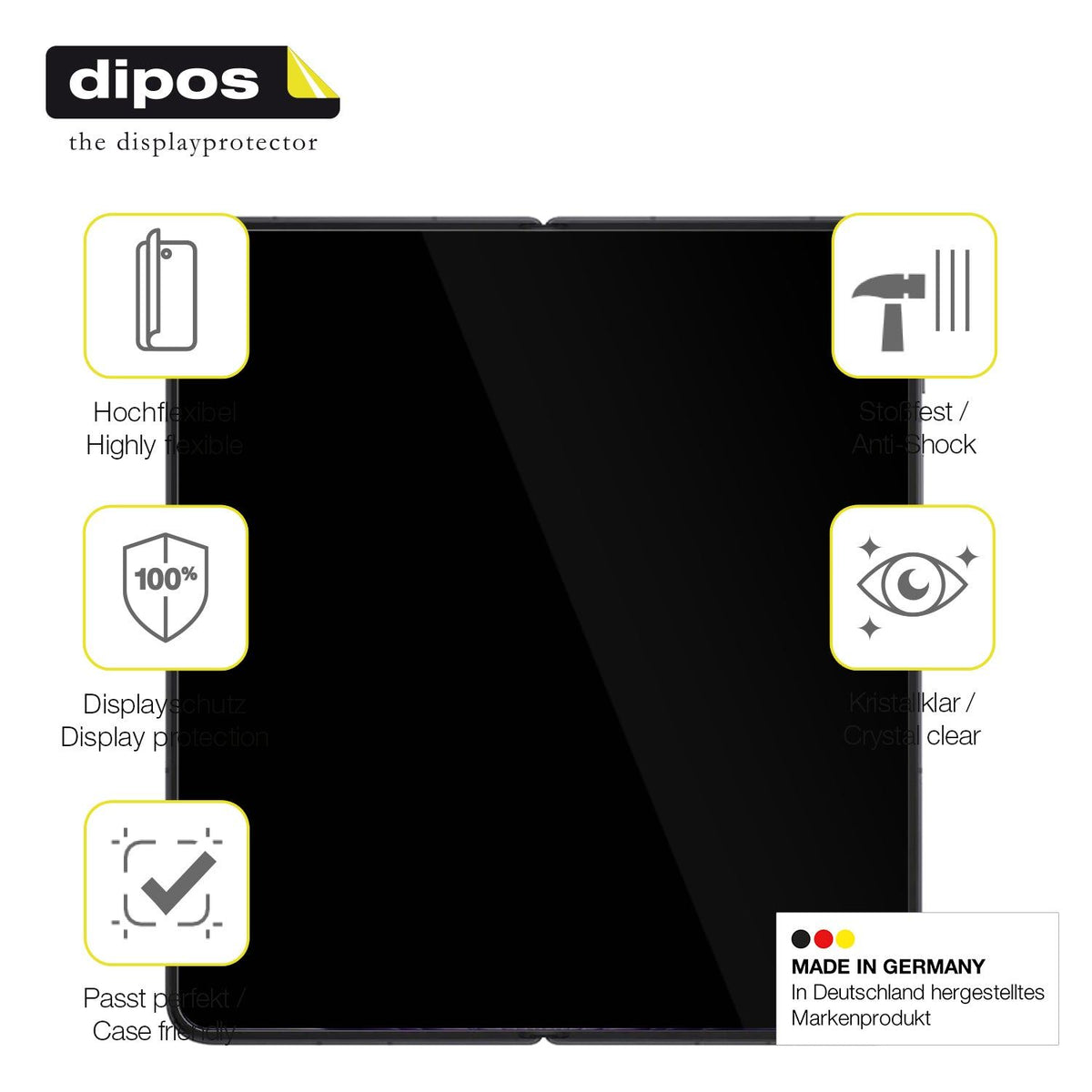 2x 3D Full Cover Schutzfolie für Oppo Find N5 Innenseite