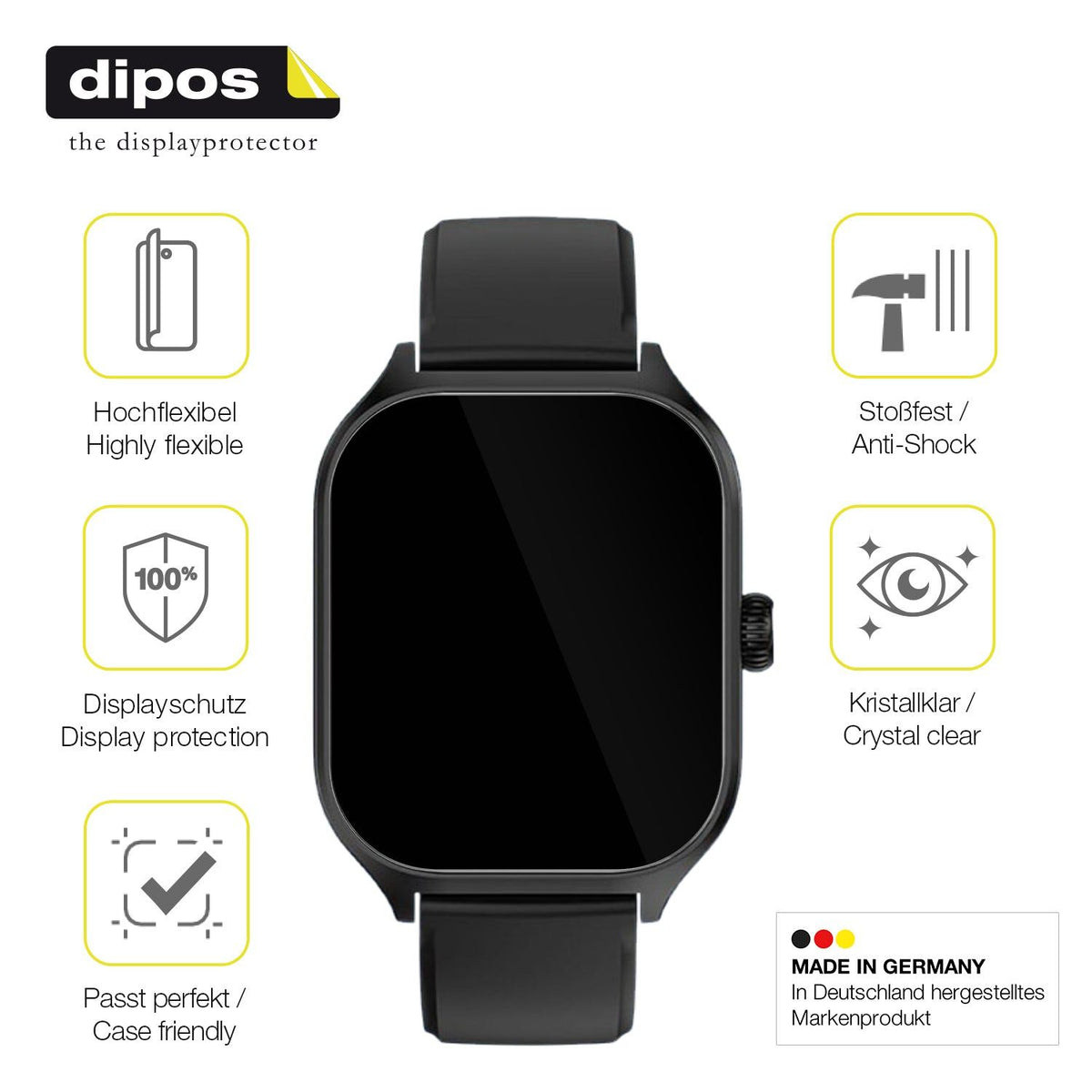 2x 3D Full Cover Schutzfolie für smooce Kinder Smartwatch 01