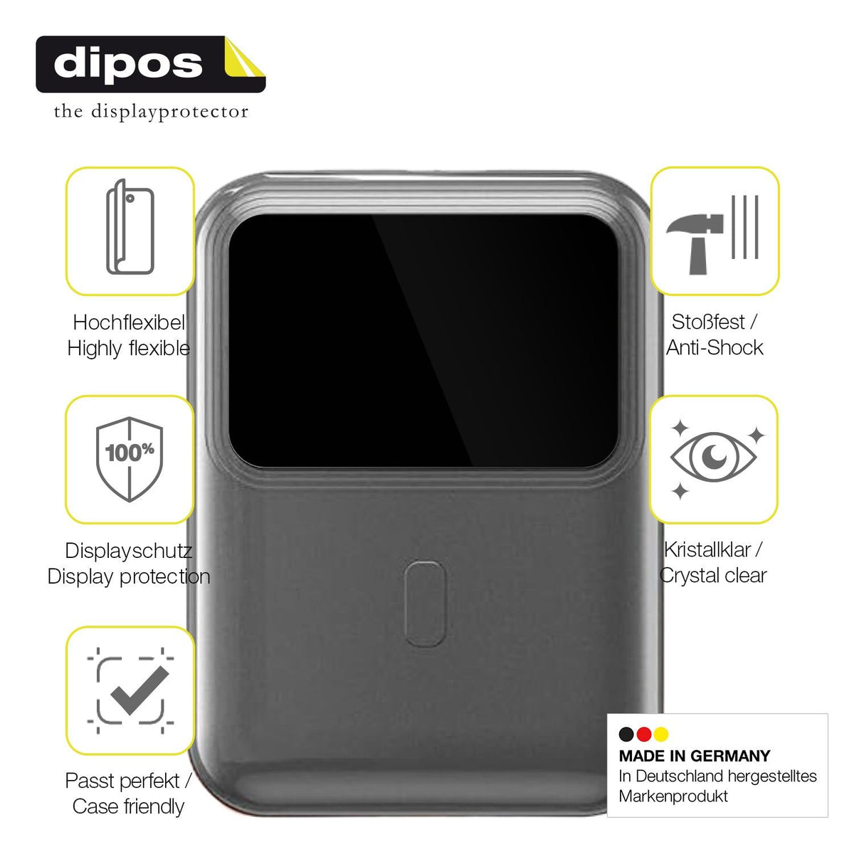 2x 3D Full Cover Schutzfolie für hganus PowerBank H5