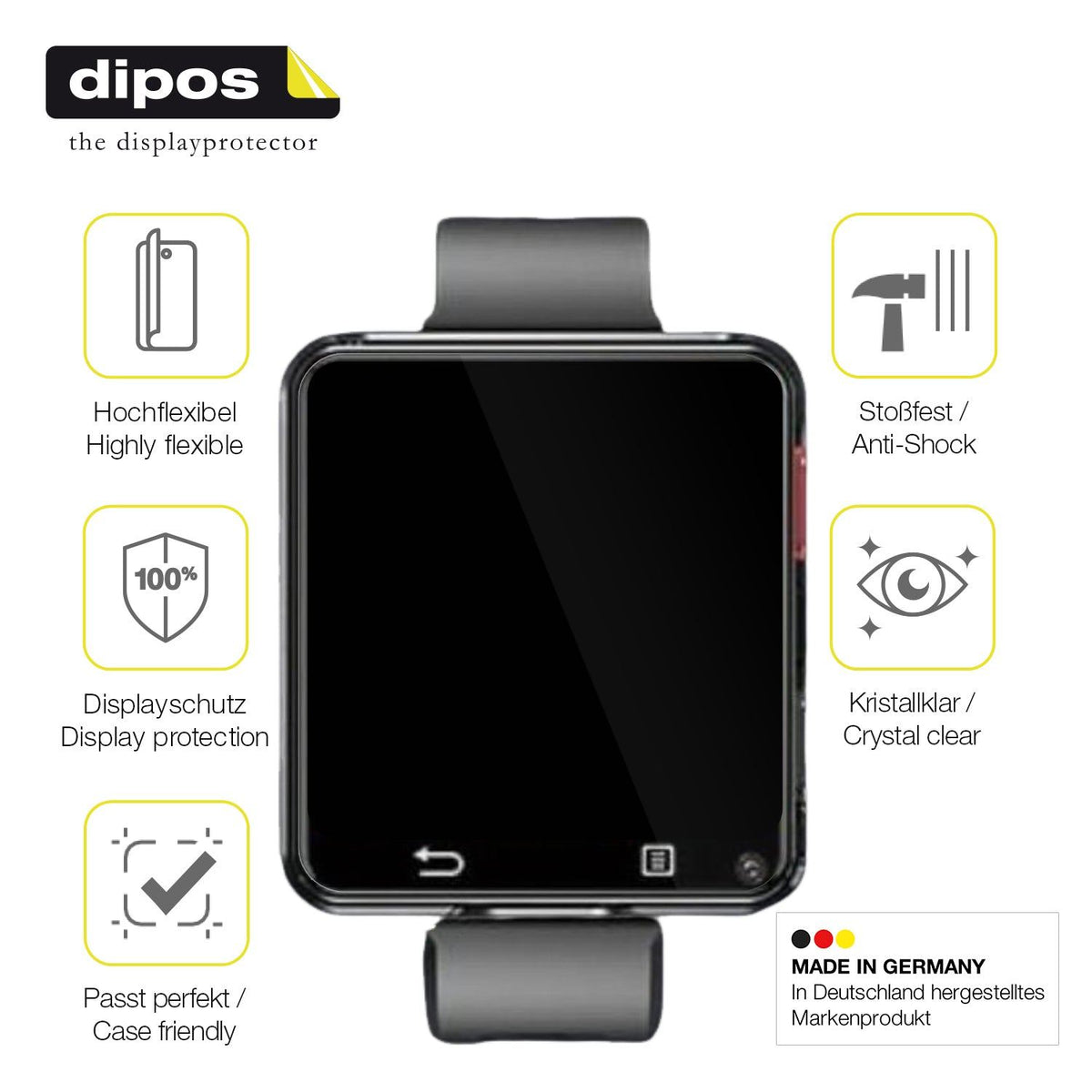 2x 3D Full Cover Schutzfolie für AIEK 4G Smartwatch 2.64 Zoll