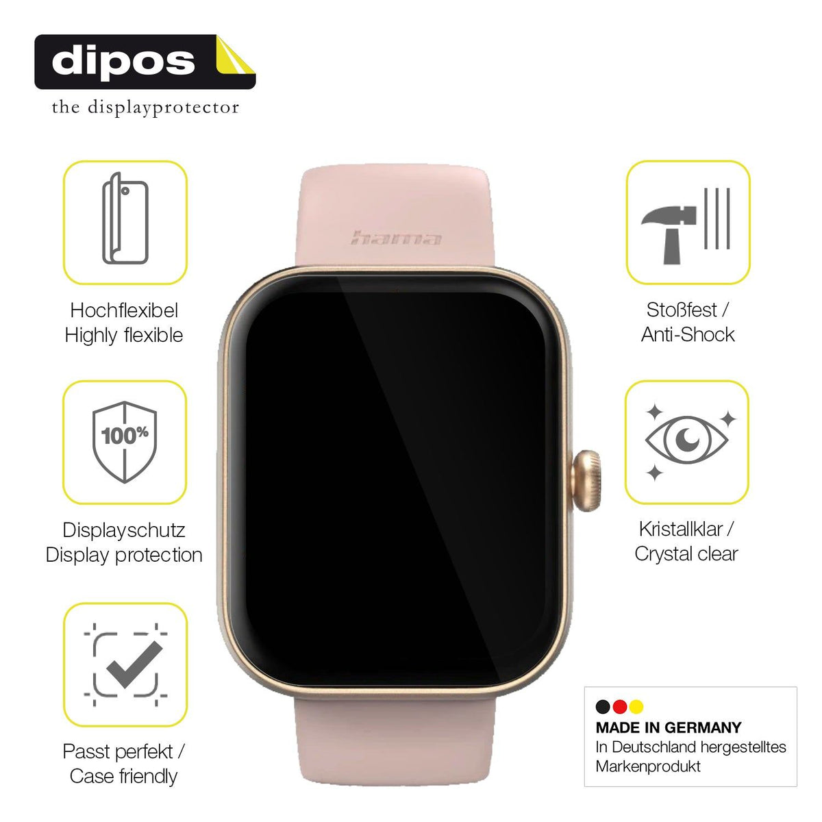 2x 3D Full Cover Schutzfolie für Hama 5000 Smartwatch