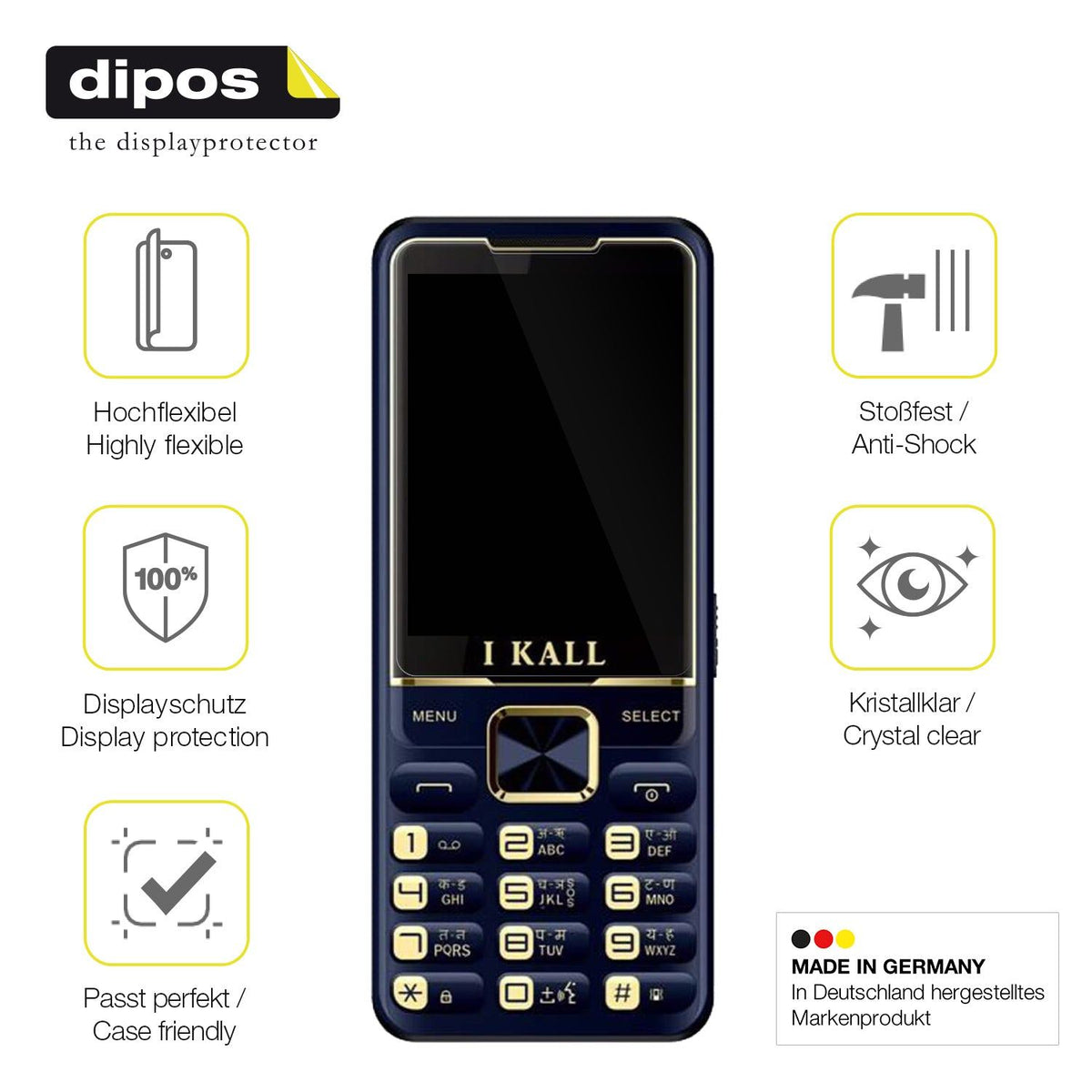 2x 3D Full Cover Schutzfolie für I Kall K20 Pro
