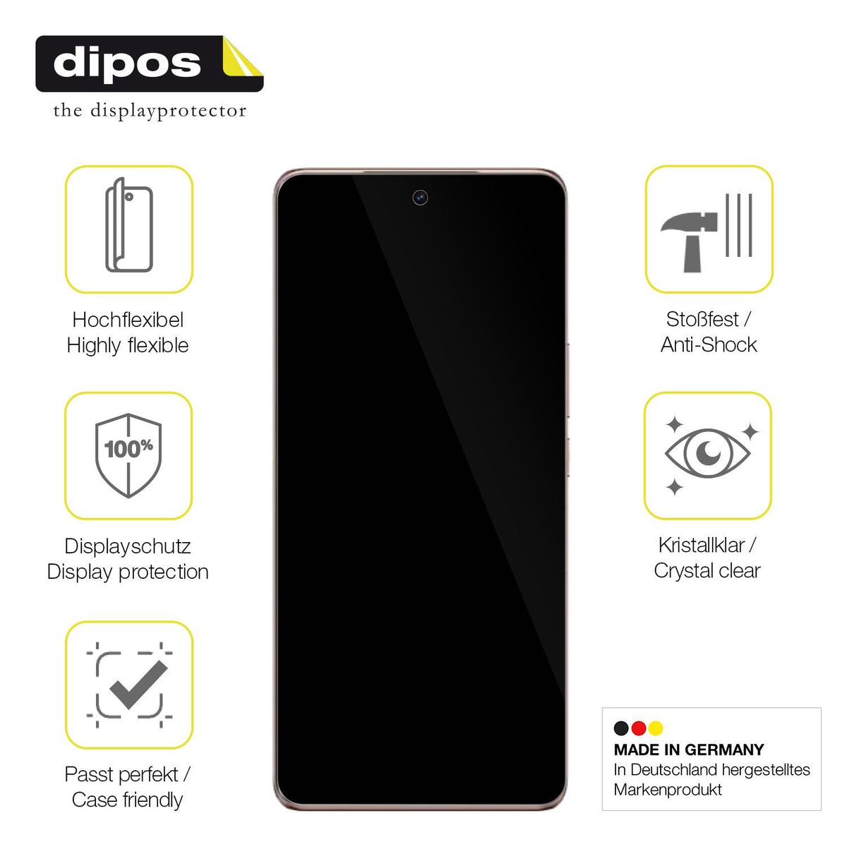 2x 3D Full Cover Schutzfolie für Vivo V50e
