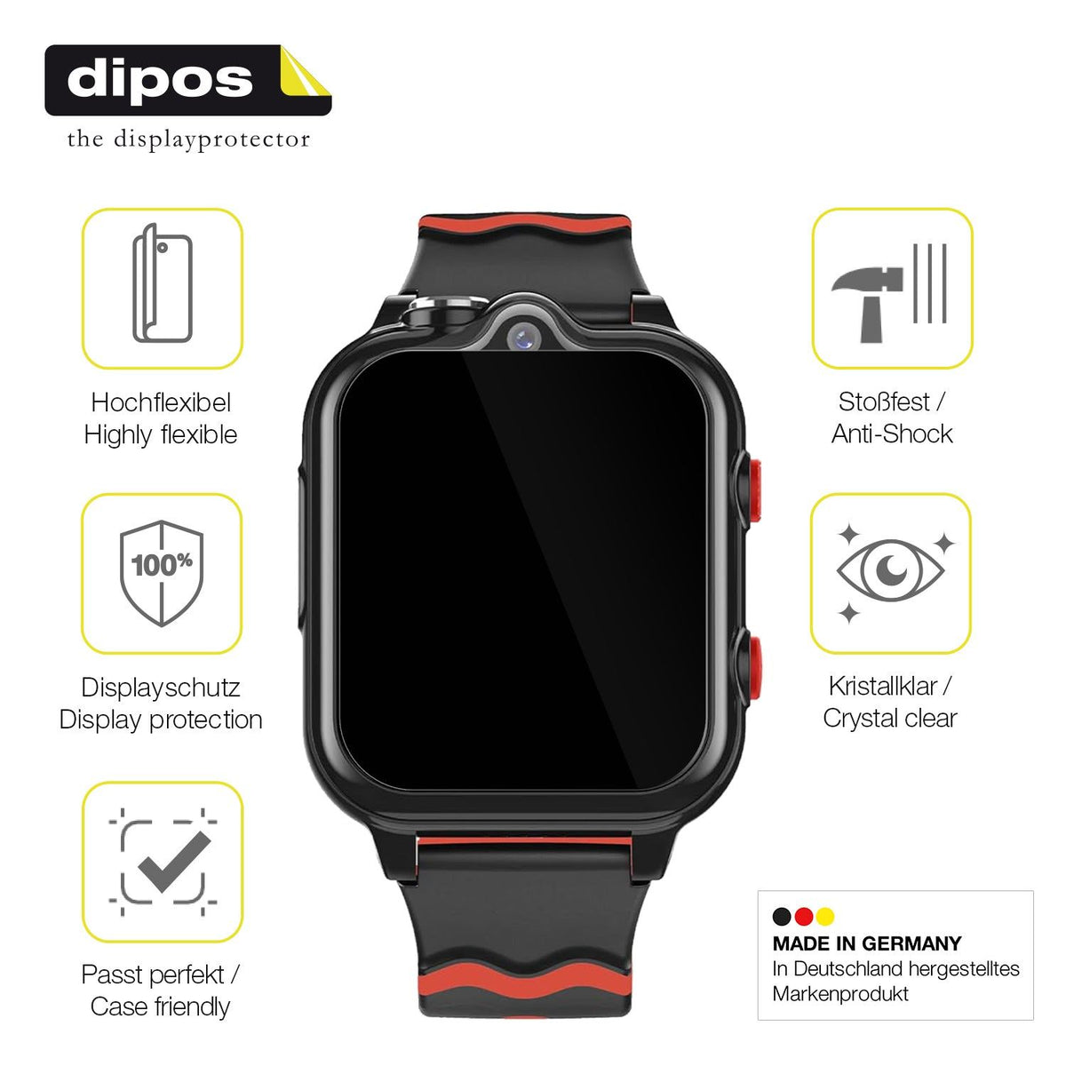 2x 3D Full Cover Schutzfolie für Krostming Kids Smartwatch GPS 4G