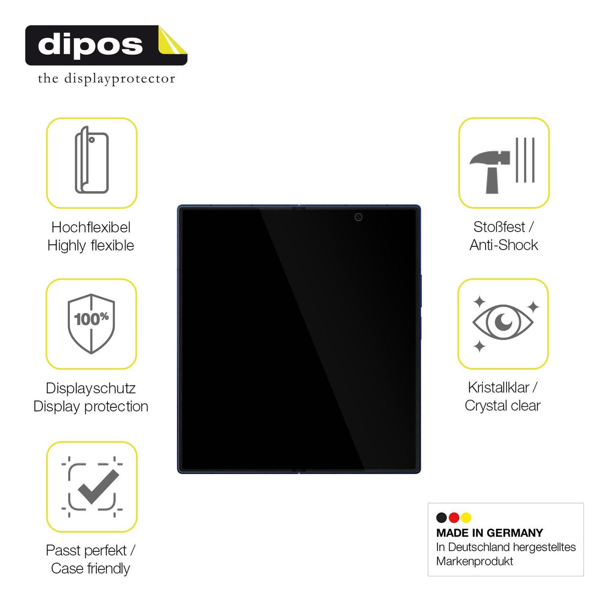 2x 3D Full Cover Schutzfolie für Samsung Galaxy Z Fold7 Innenseite