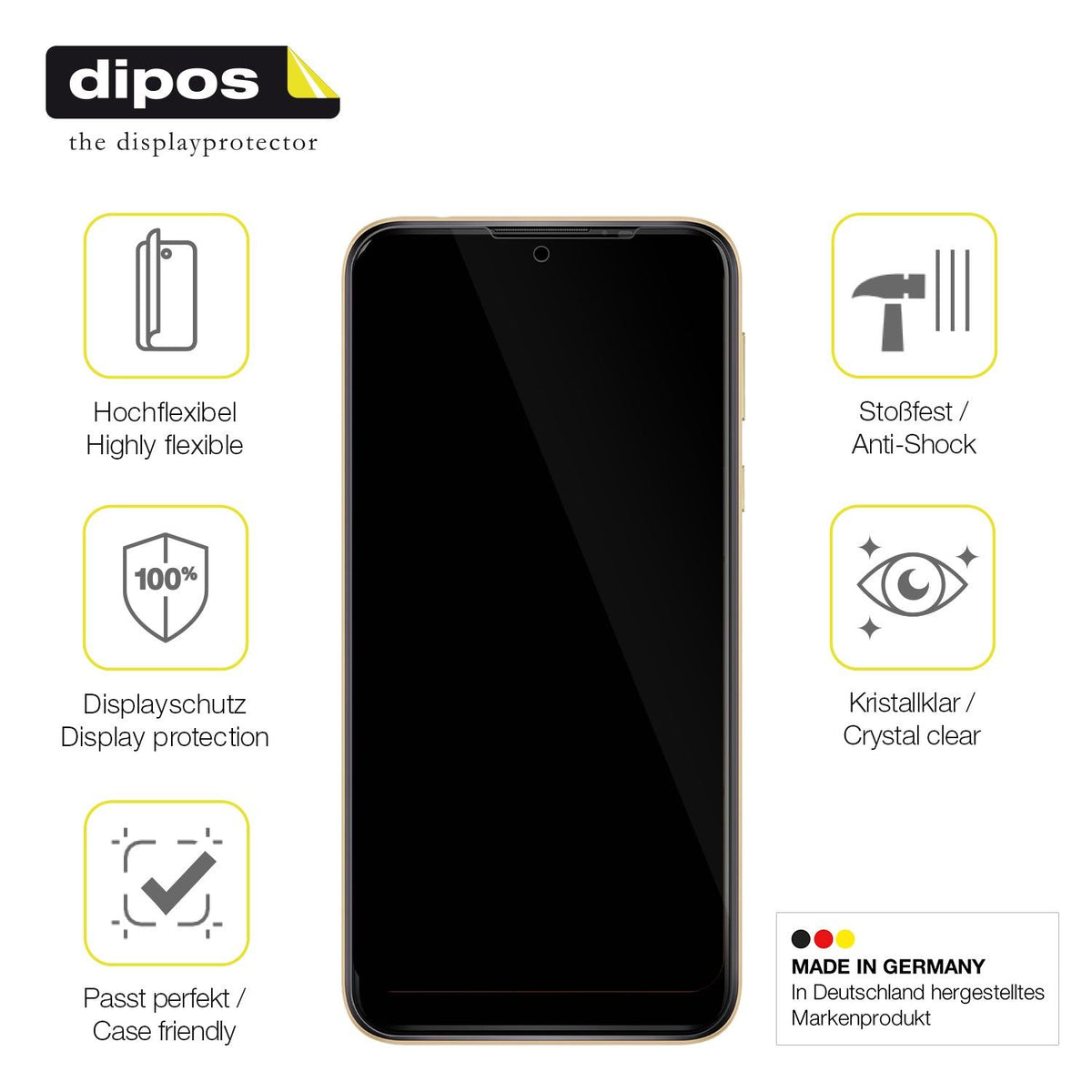 2x 3D Full Cover Schutzfolie für Wiko Y81