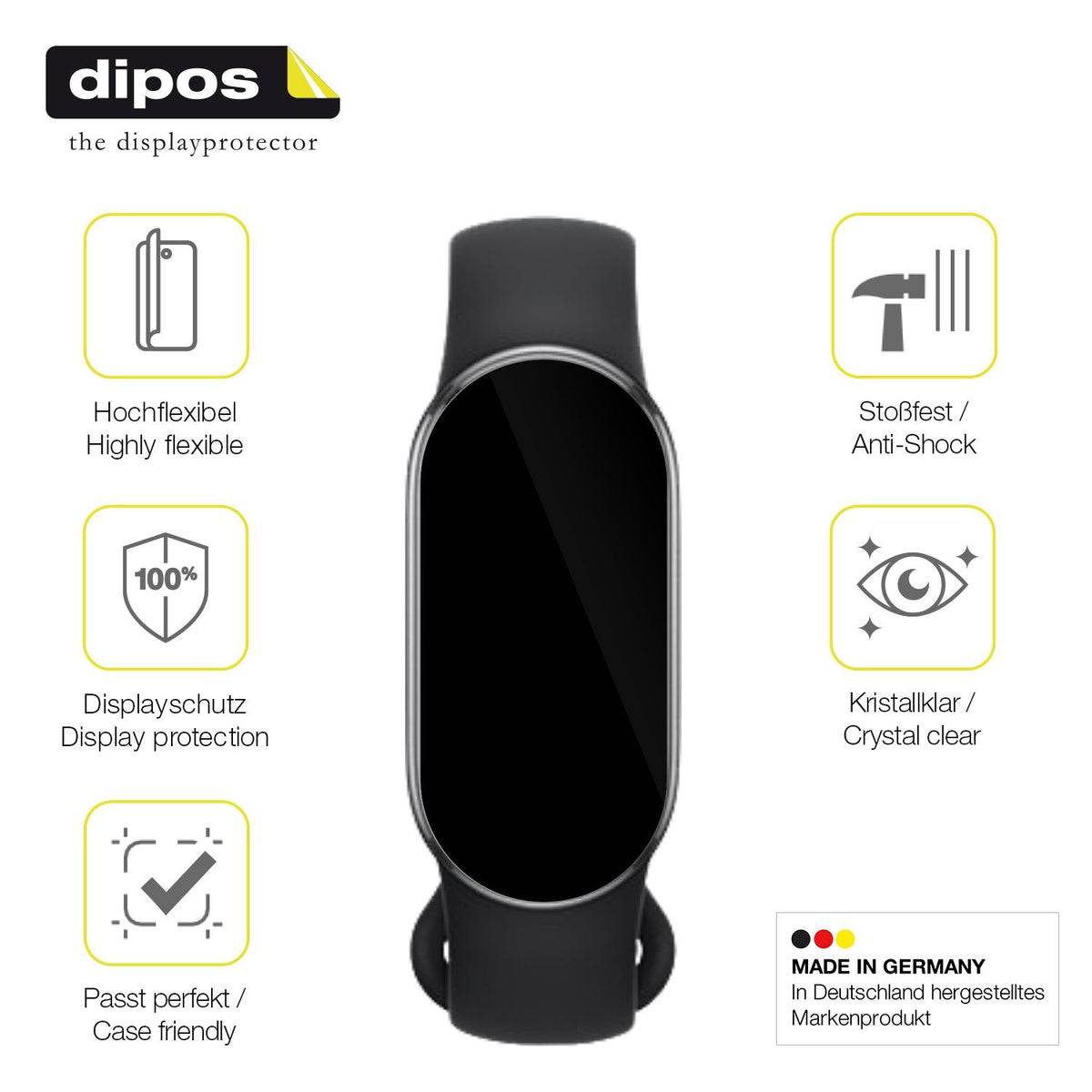 2x 3D Full Cover Schutzfolie für Xiaomi Smartband 10