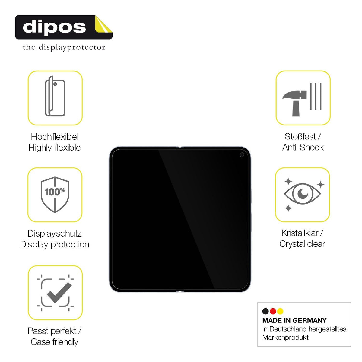 2x 3D Full Cover Schutzfolie für Google Pixel 10 Pro Fold Innenseite