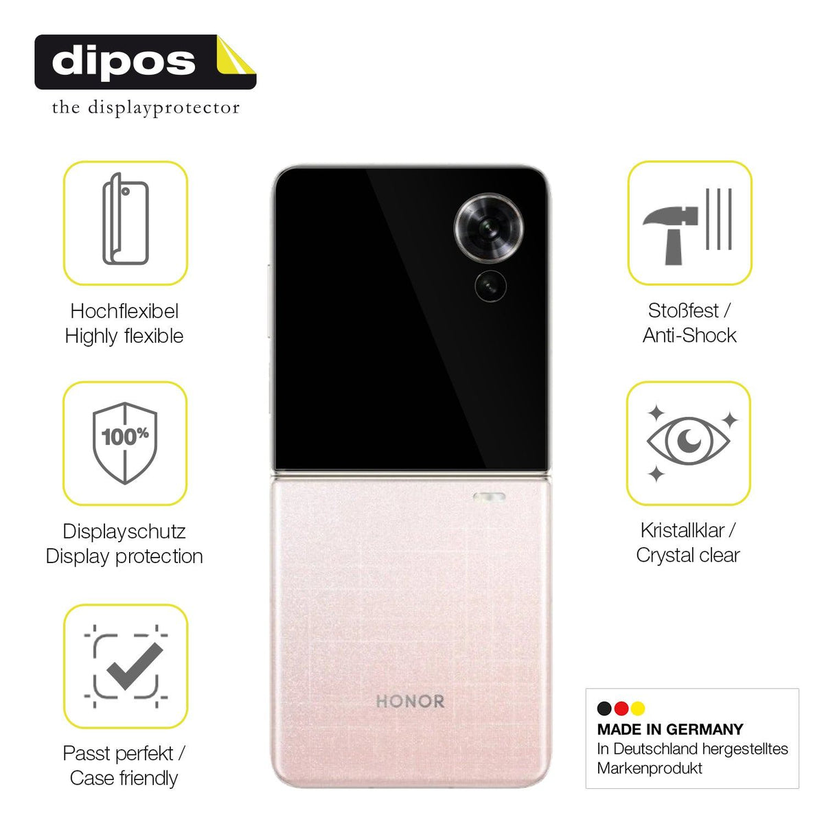 2x 3D Full Cover Schutzfolie für Honor Magic V Flip2 Aussenseite