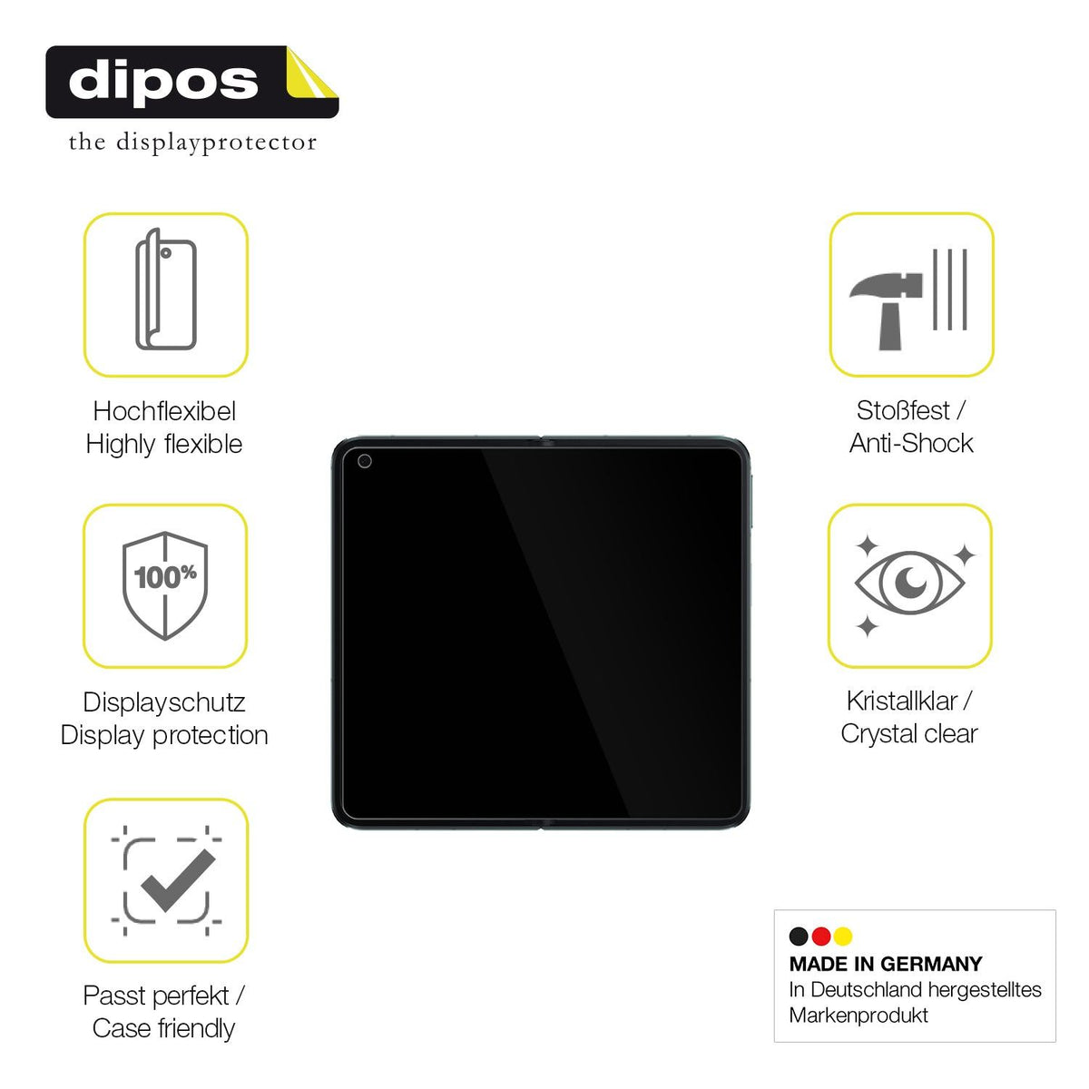 2x 3D Full Cover Schutzfolie für Oppo Find N3 Innenseite