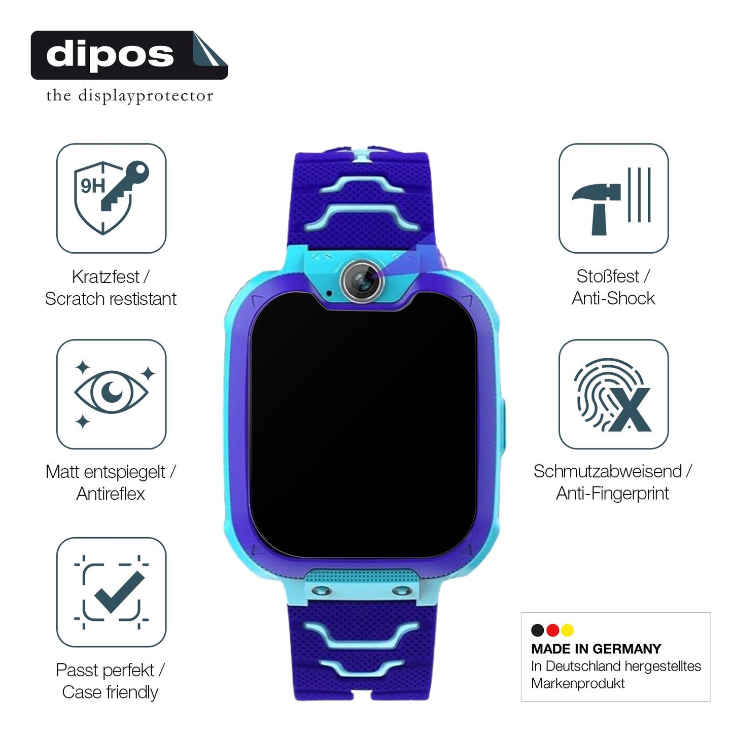 2x 9H Schutzfolie matt für Jubunrer Bleu Kids Smartwatch Panzerfolie