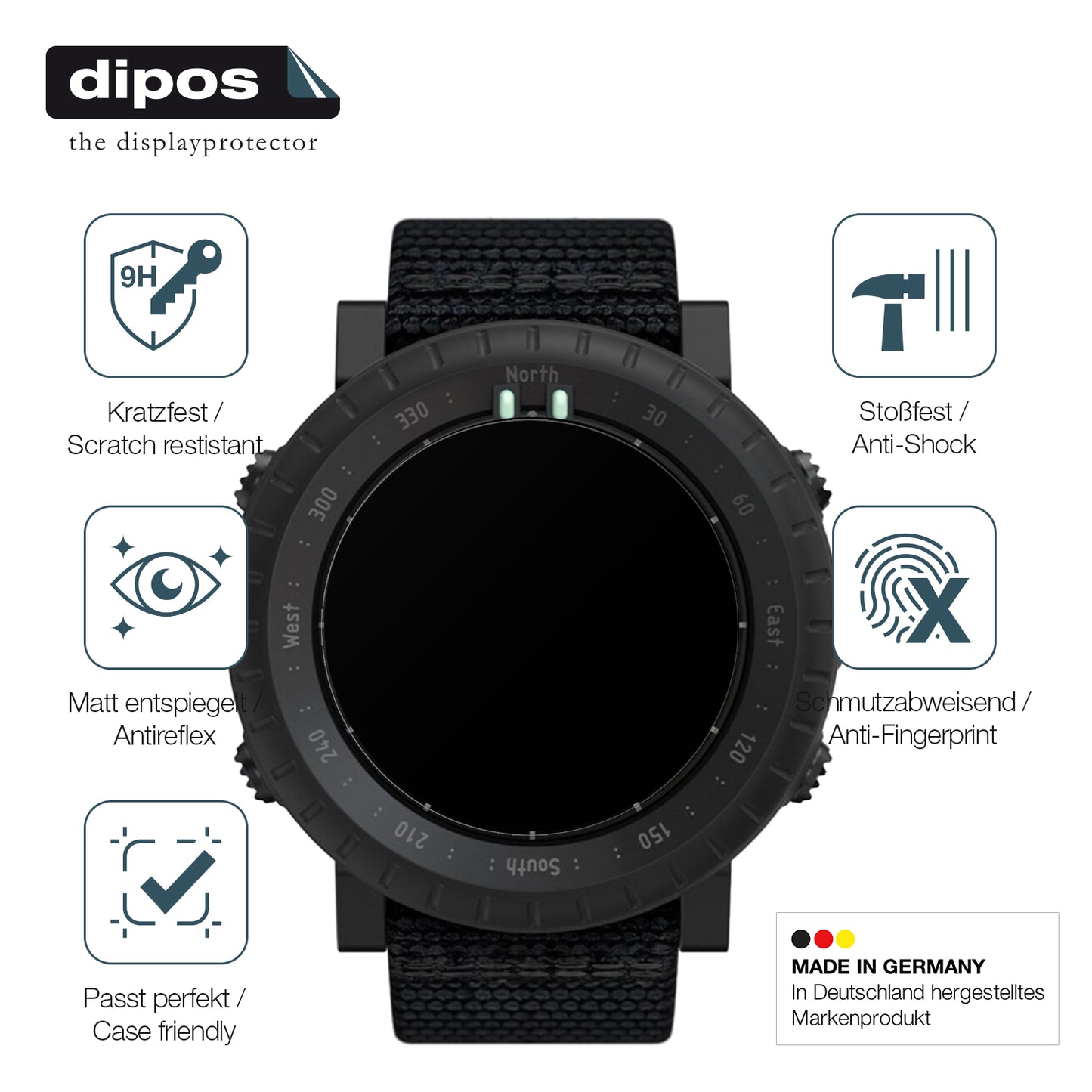 2x 9H Schutzfolie matt für Suunto Core Alpha Panzerfolie