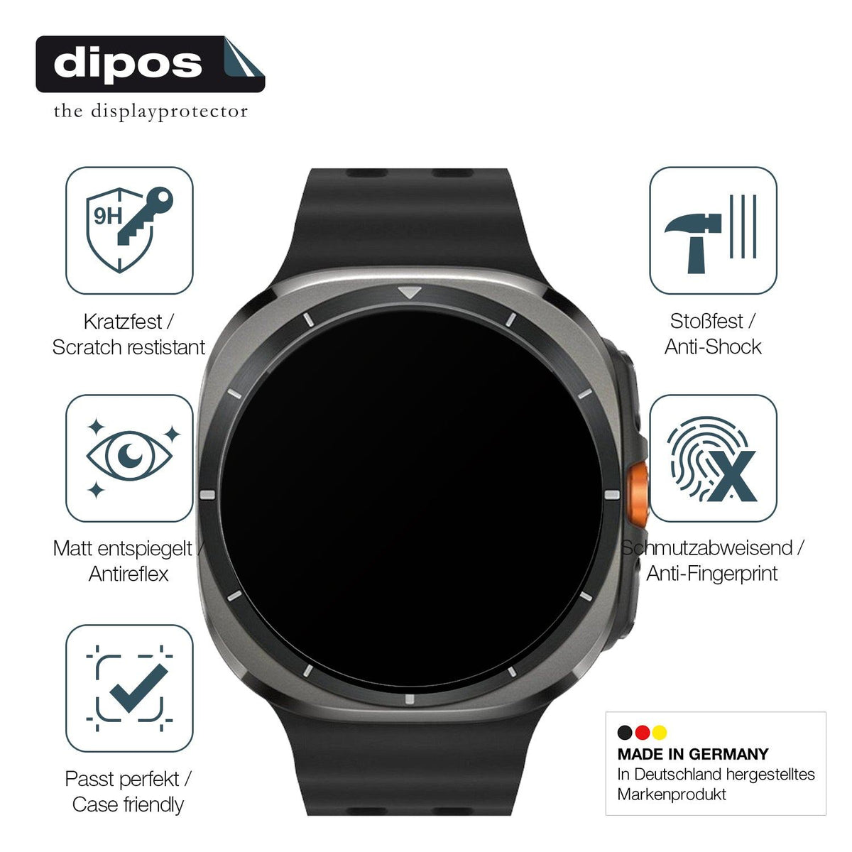 2x 9H Schutzfolie matt für Samsung Galaxy Watch Ultra Panzerfolie