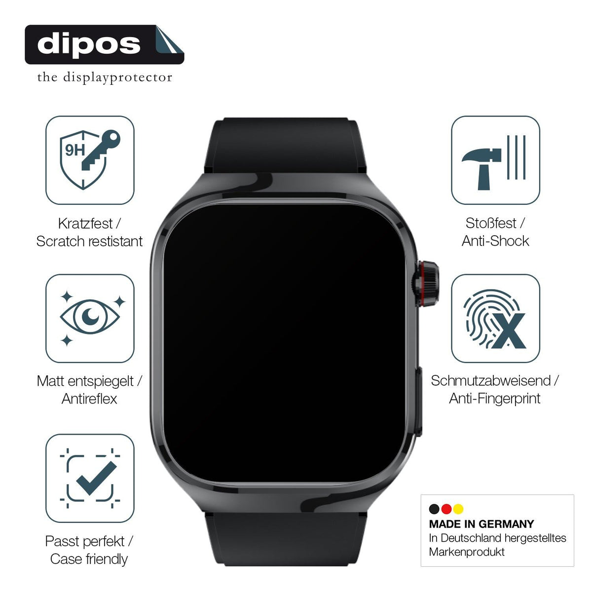 2x 9H Schutzfolie matt für TK16 Smartwatch 2.04 Zoll Panzerfolie