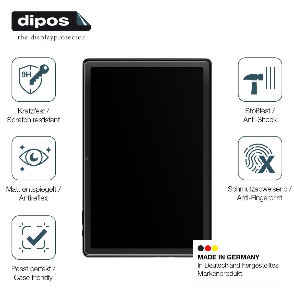 2x 9H Schutzfolie matt für SGIN T10P Tablet Panzerfolie