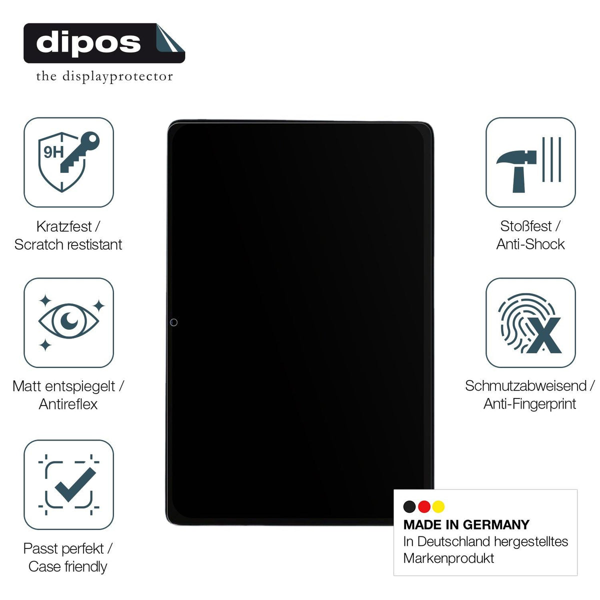 2x 9H Schutzfolie matt für Biegedy Tablet 10 Zoll Panzerfolie