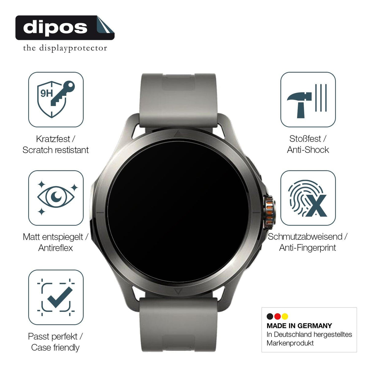 2x 9H Schutzfolie matt für Xiaomi Watch S4 Panzerfolie