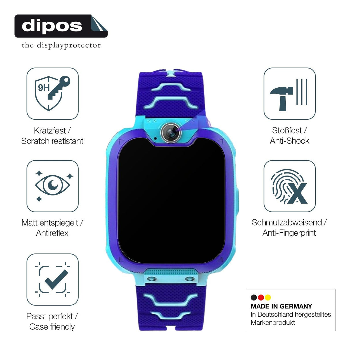 2x 9H Schutzfolie matt für Jubunrer Bleu Kids Smartwatch Panzerfolie
