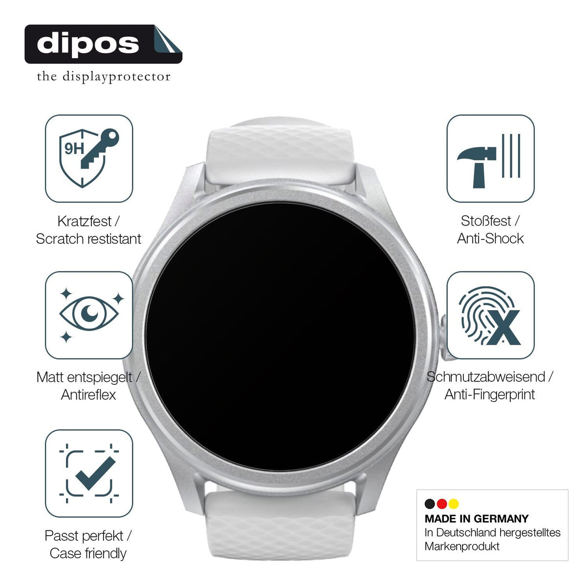 2x 9H Schutzfolie matt für Hama 5010 Smartwatch Panzerfolie