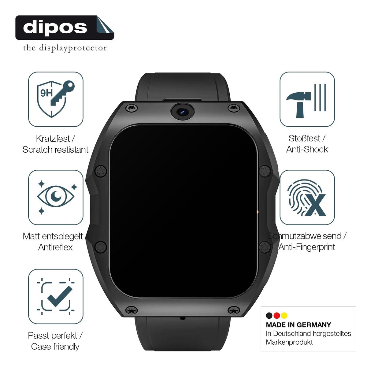 2x 9H Schutzfolie matt für Rogbid Model X Smartwatch Panzerfolie