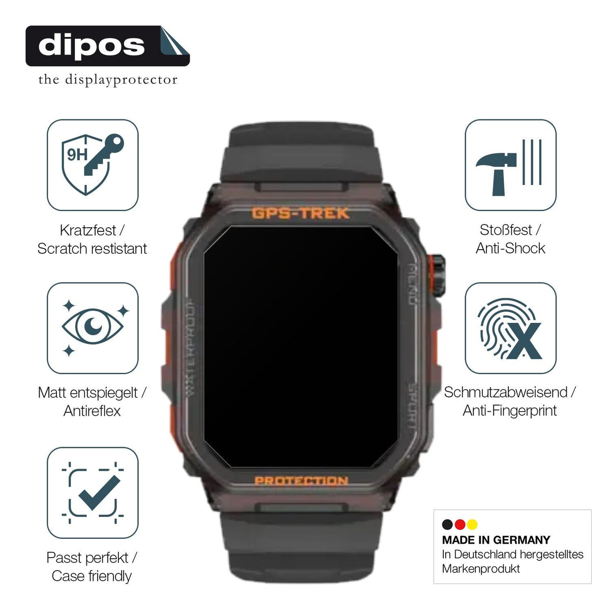 2x 9H Schutzfolie matt für Rogbid Tank G2 Smartwatch Panzerfolie