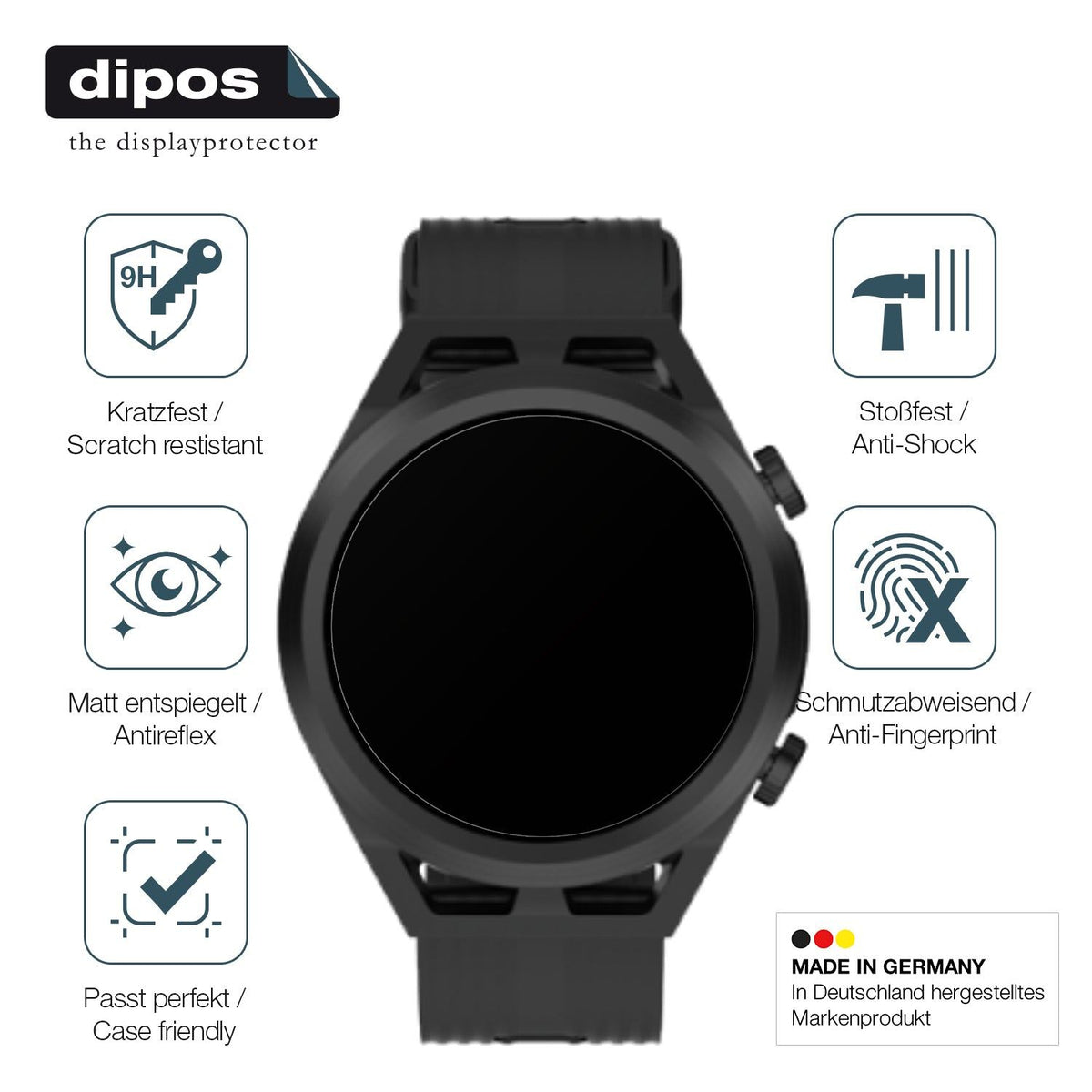 2x 9H Schutzfolie matt für Blackview R8 Pro Smartwatch Panzerfolie