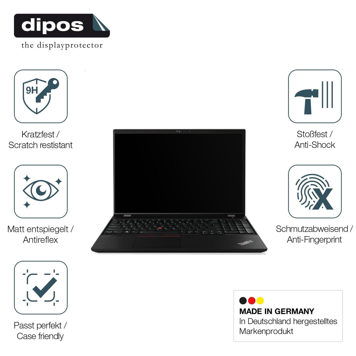 2x 9H Schutzfolie matt für Lenovo Thinkpad T15 Panzerfolie
