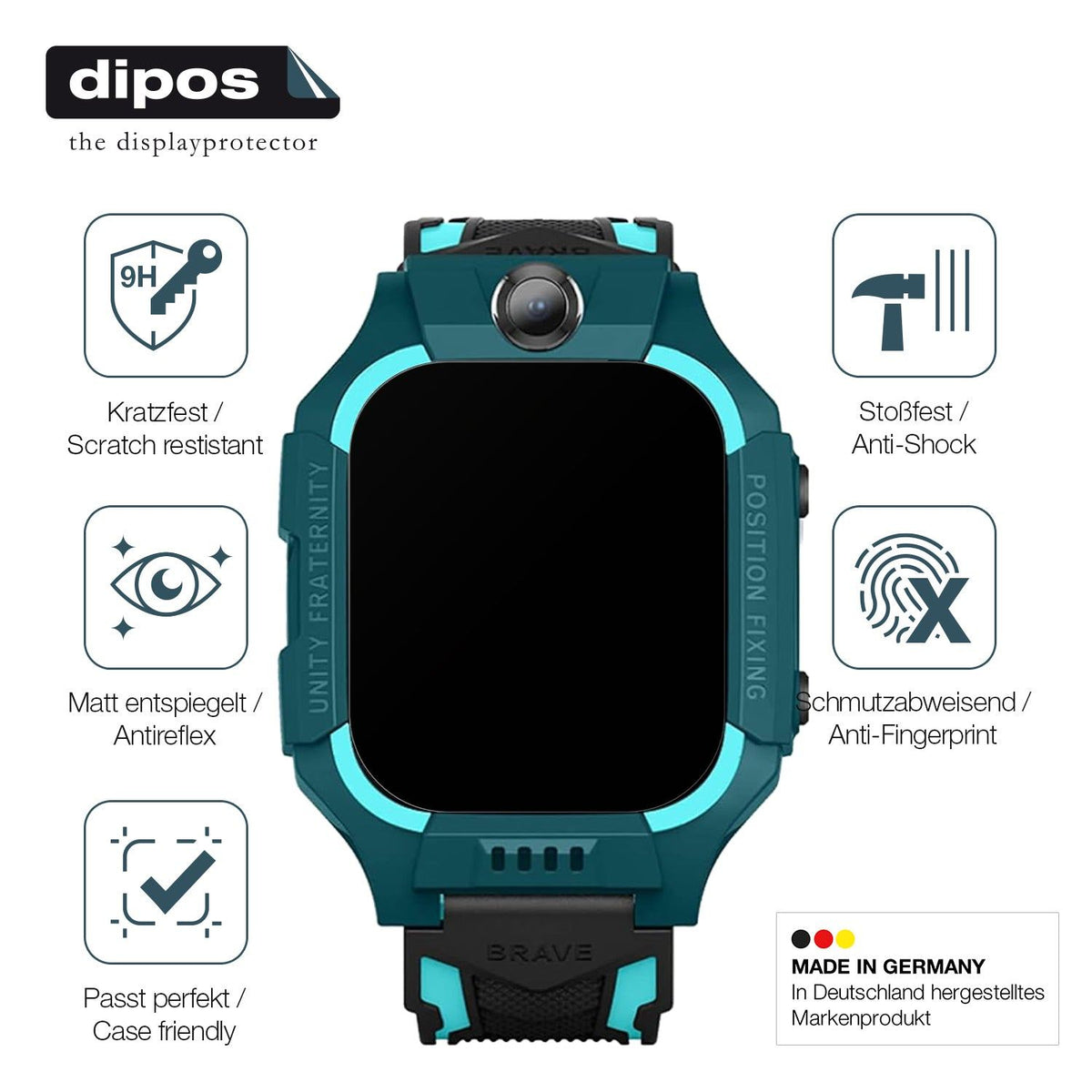 2x 9H Schutzfolie matt für xO Kids Smartwatch H100 Panzerfolie