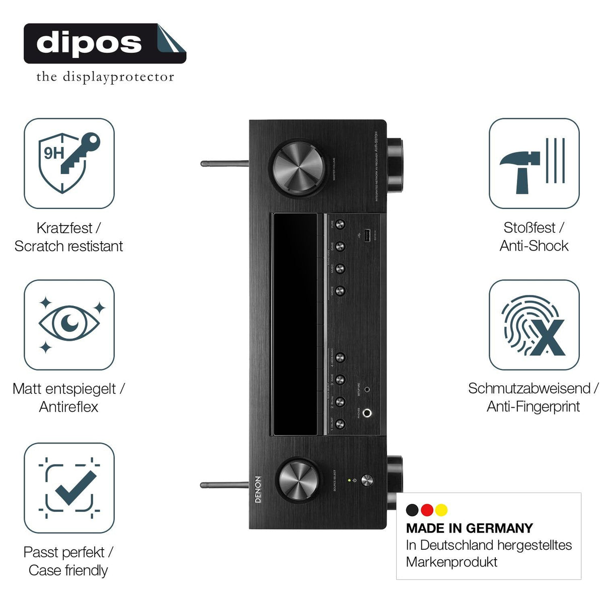 2x 9H Schutzfolie matt für Denon AVR-X2800H Panzerfolie