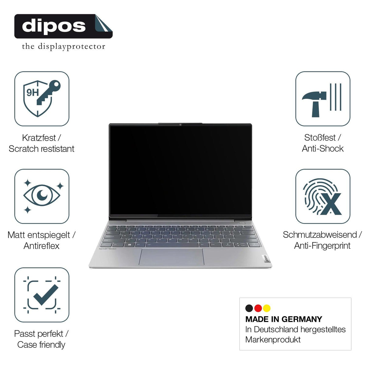 2x 9H Schutzfolie matt für Lenovo ThinkBook 13x Gen 2 13.3 Zoll Panzerfolie