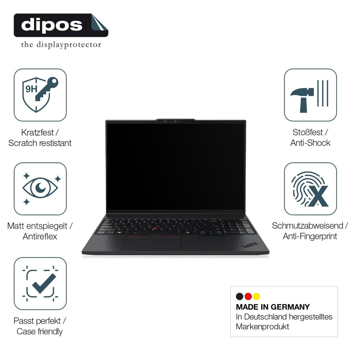 2x 9H Schutzfolie matt für Lenovo ThinkPad P16s Gen4 Panzerfolie