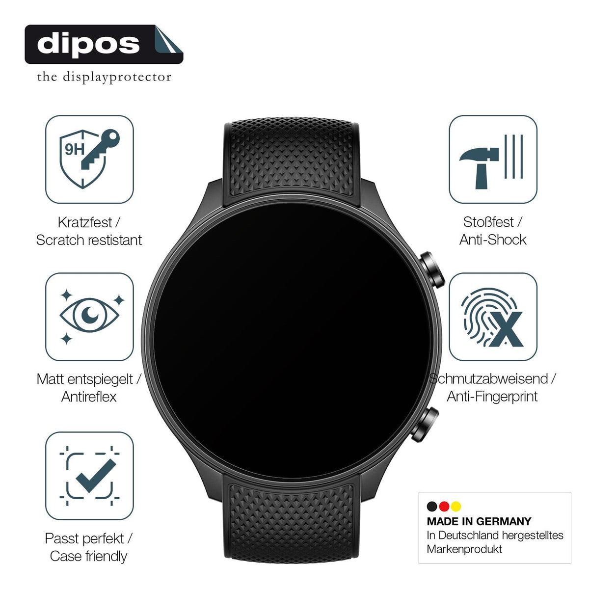 2x 9H Schutzfolie matt für OnePlus Watch 2R Panzerfolie