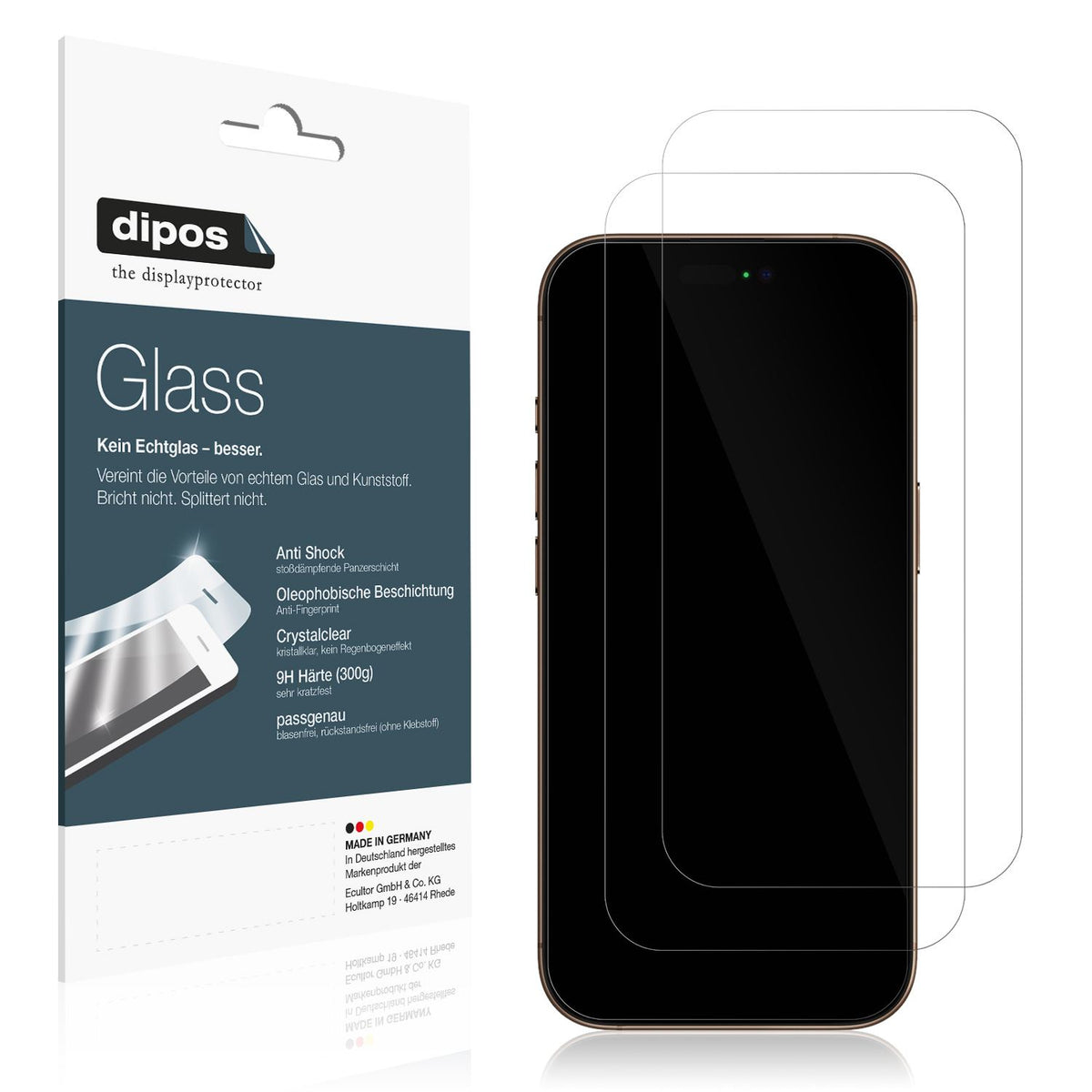2x 9H Schutzfolie für Apple iPhone 16 Pro Max Panzerfolie