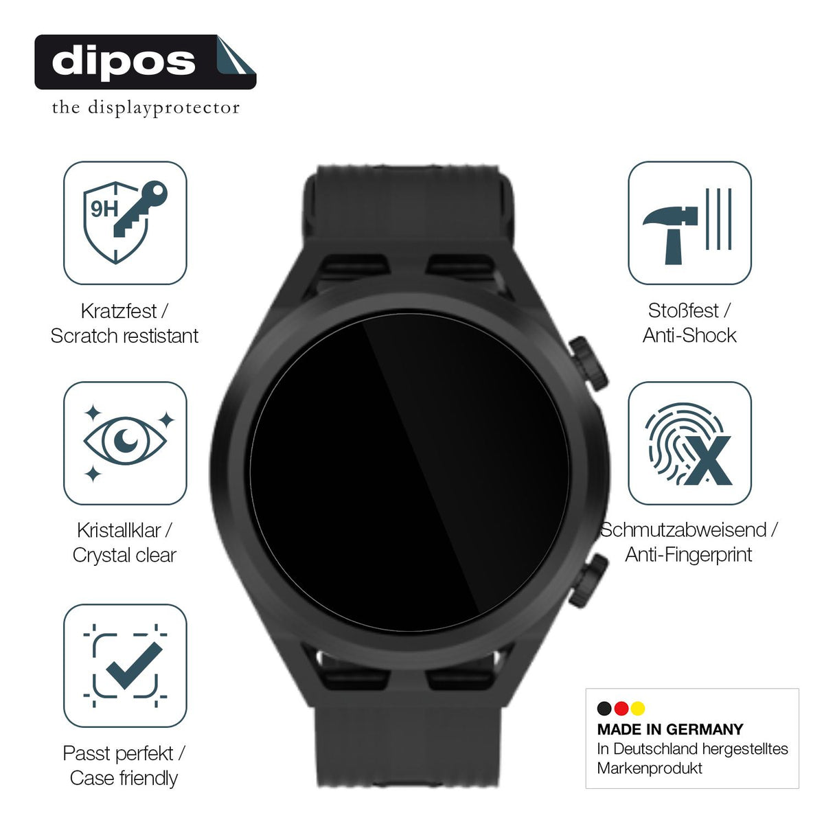2x 9H Schutzfolie für Blackview R8 Pro Smartwatch Panzerfolie