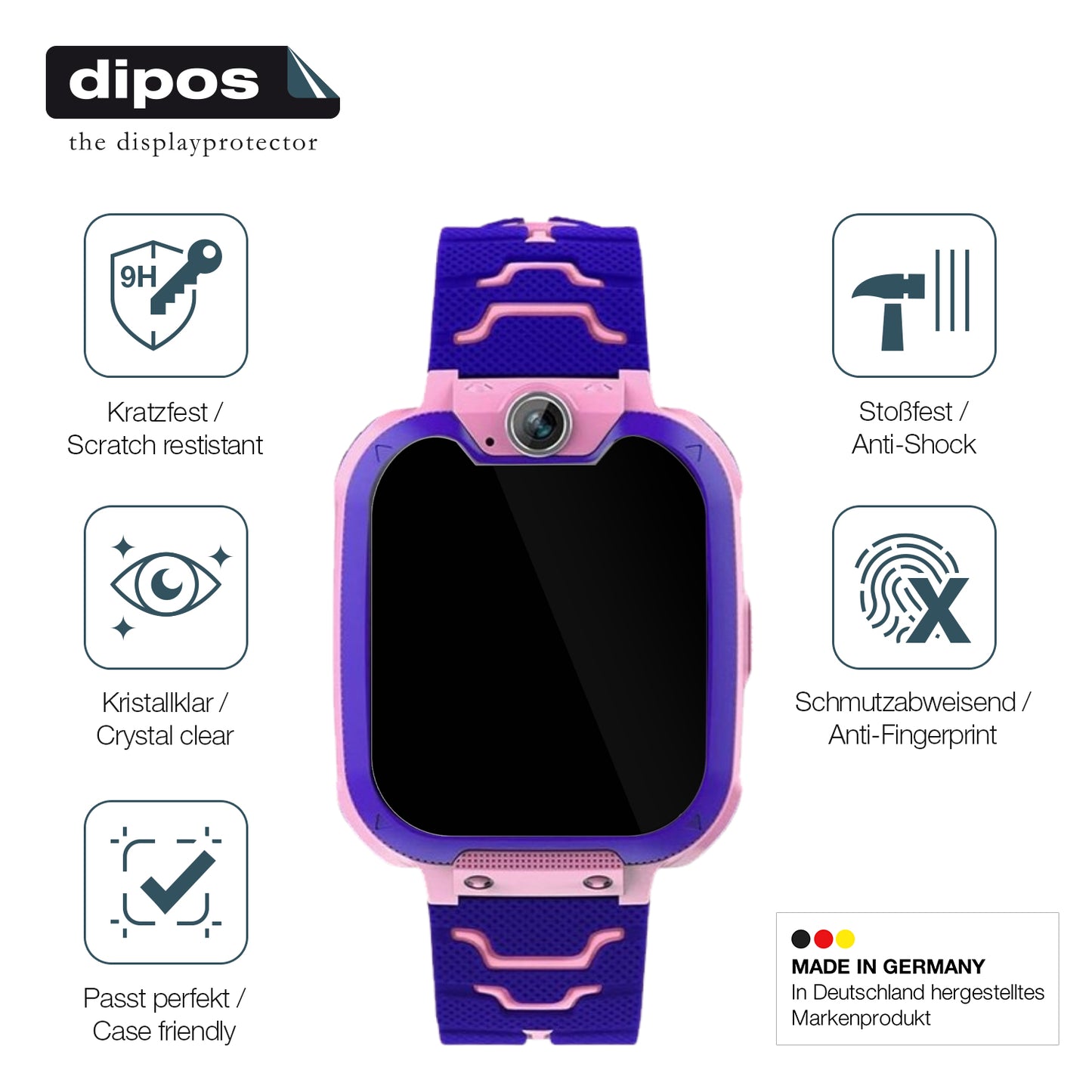 2x 9H Schutzfolie für Kesasohe Smartwatch Kinder Panzerfolie