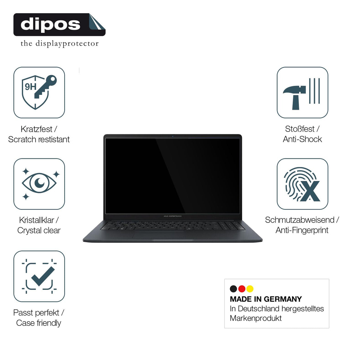 2x 9H Schutzfolie für Asus Expertbook B1 BM1503 Panzerfolie