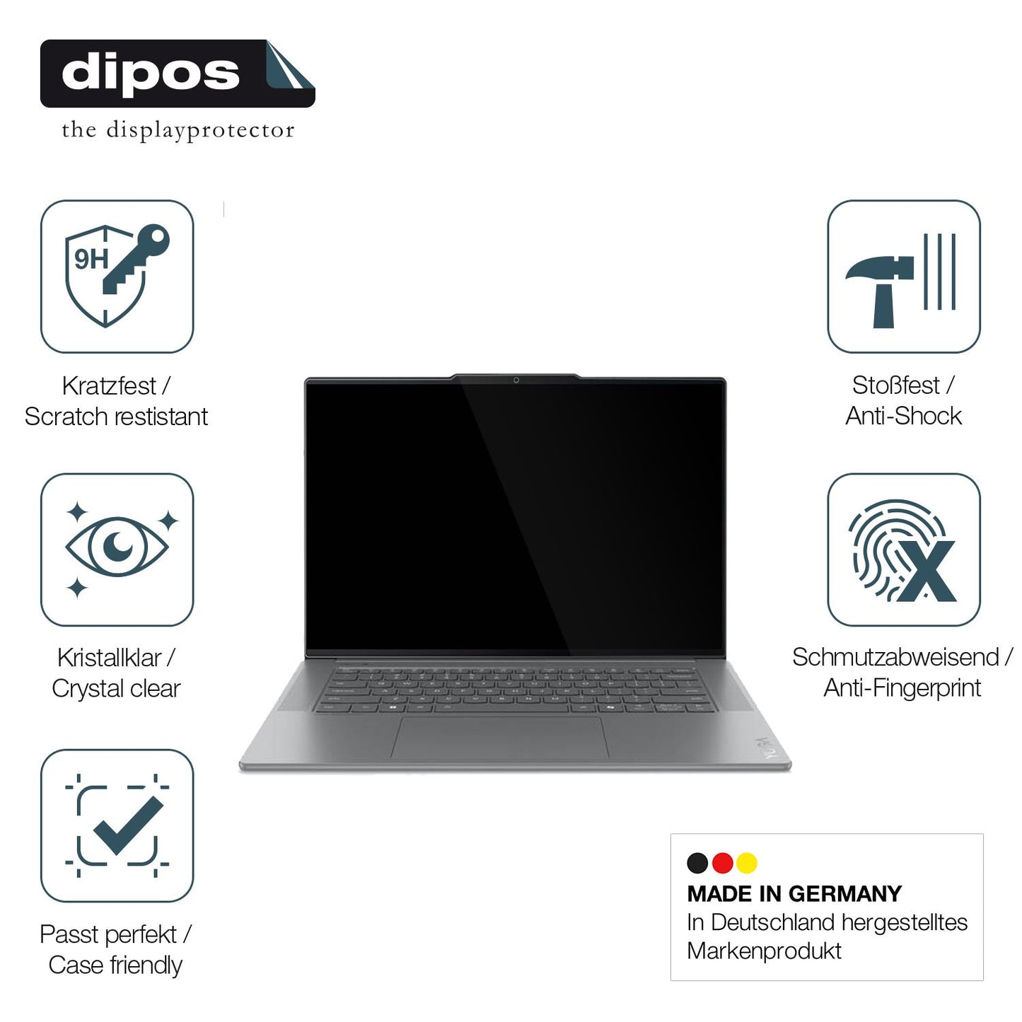 2x 9H Schutzfolie für Lenovo Yoga Slim 7 15ILL9 Panzerfolie