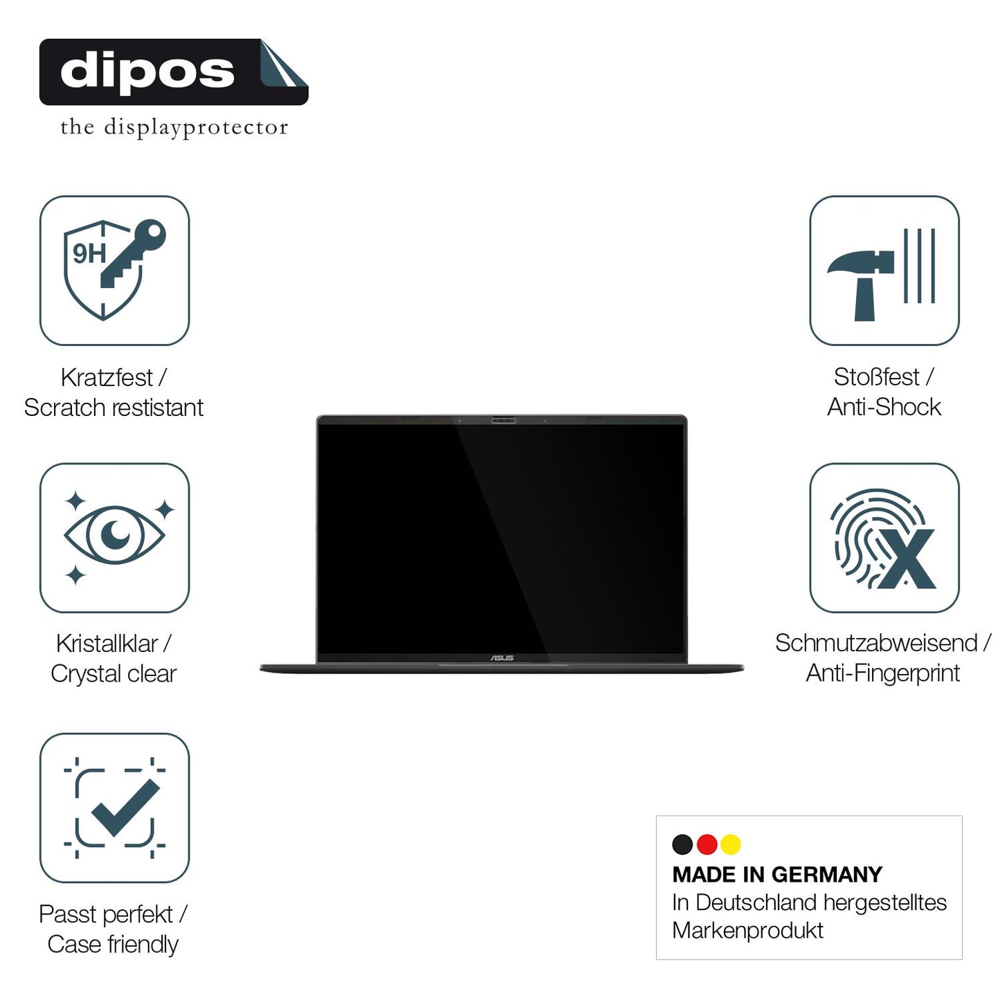 2x 9H Schutzfolie für Asus Vivobook S16 S3607 Panzerfolie
