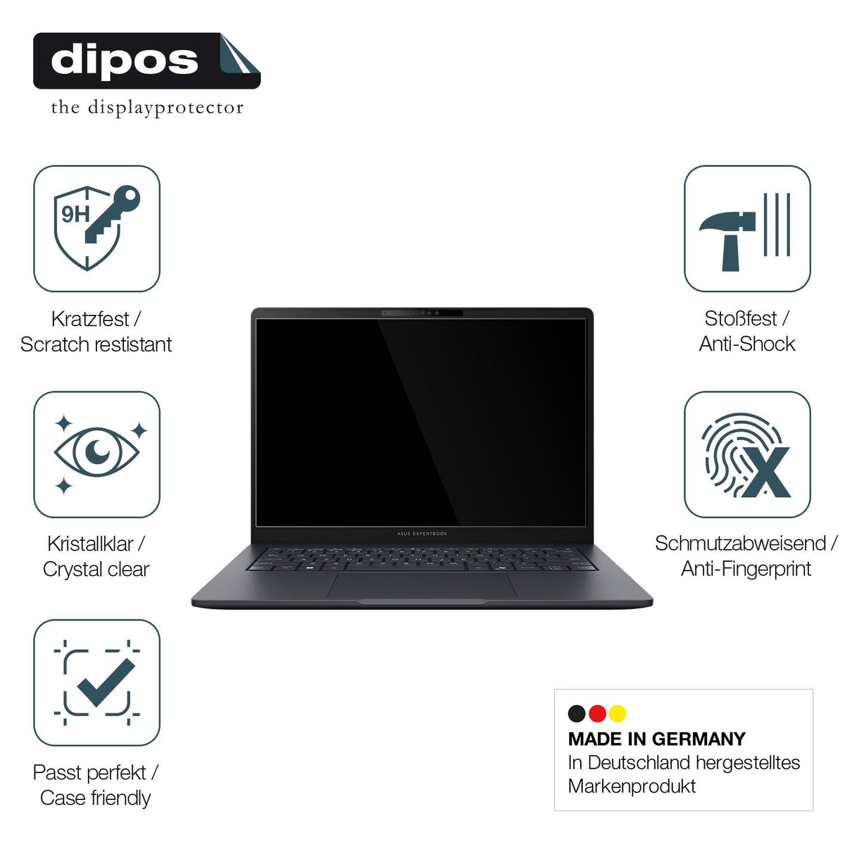 2x 9H Schutzfolie für Asus ExpertBook B3 B3405 Panzerfolie