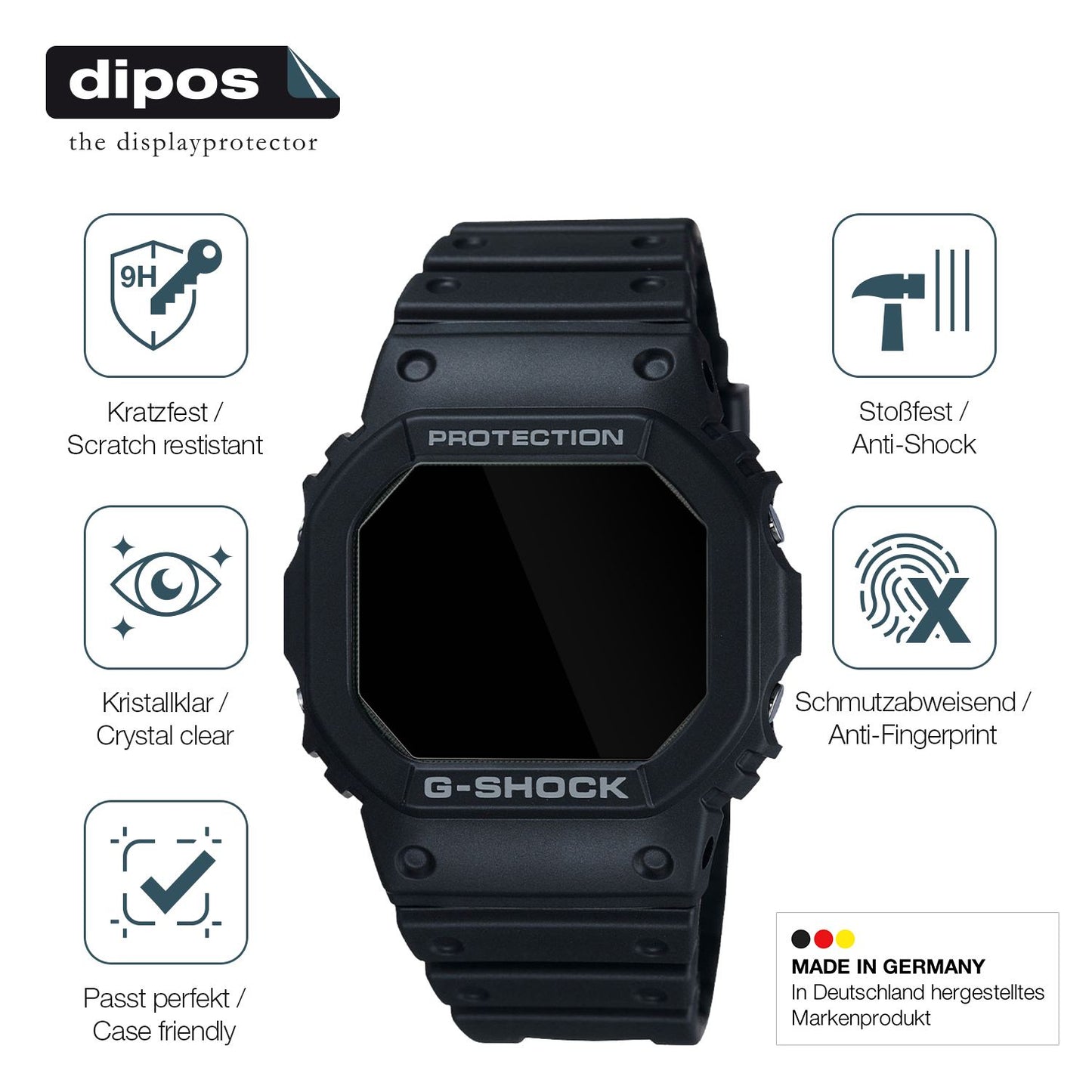 2x 9H Schutzfolie für Casio G-Shock DW-5000U Panzerfolie